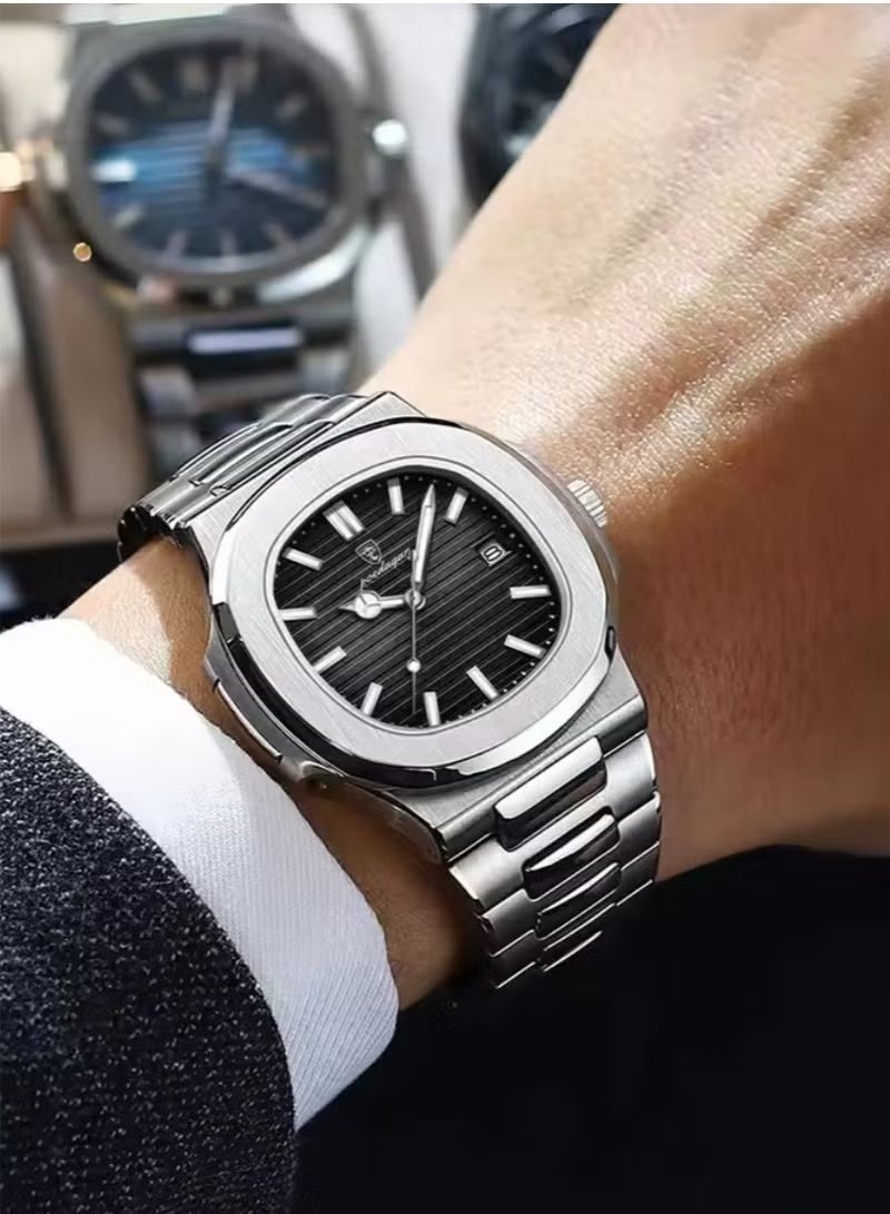 پوداجار هدايا الرجال رجل ساعة الماء مضيئة الرجال ساعة الكوارتز-41mm - Image 3
